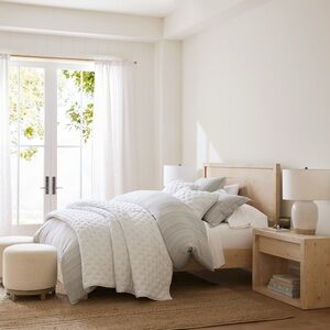 Luxurious White Cross stitch Quilted Comforter by Pottery Barn